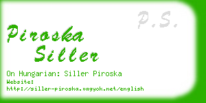 piroska siller business card